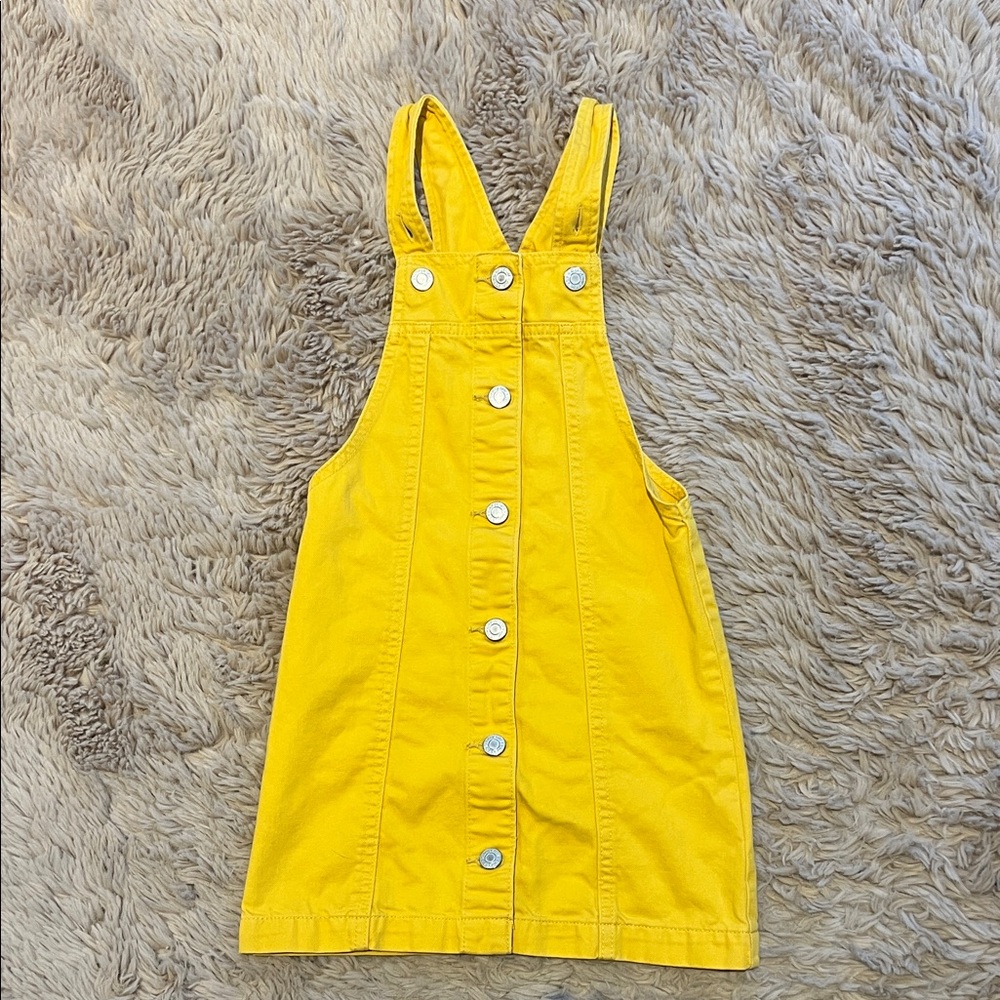 GAP Bright Yellow Kids Overall Dress 🐝